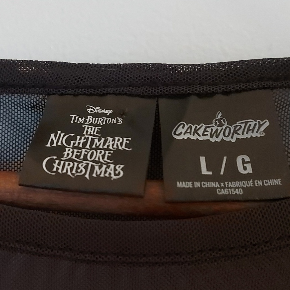 NWT Cakeworthy X Disney Nightmare Before Christmas Sheer Lettuce Hem Long Sleeve - Picture 5 of 9